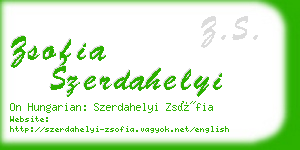 zsofia szerdahelyi business card